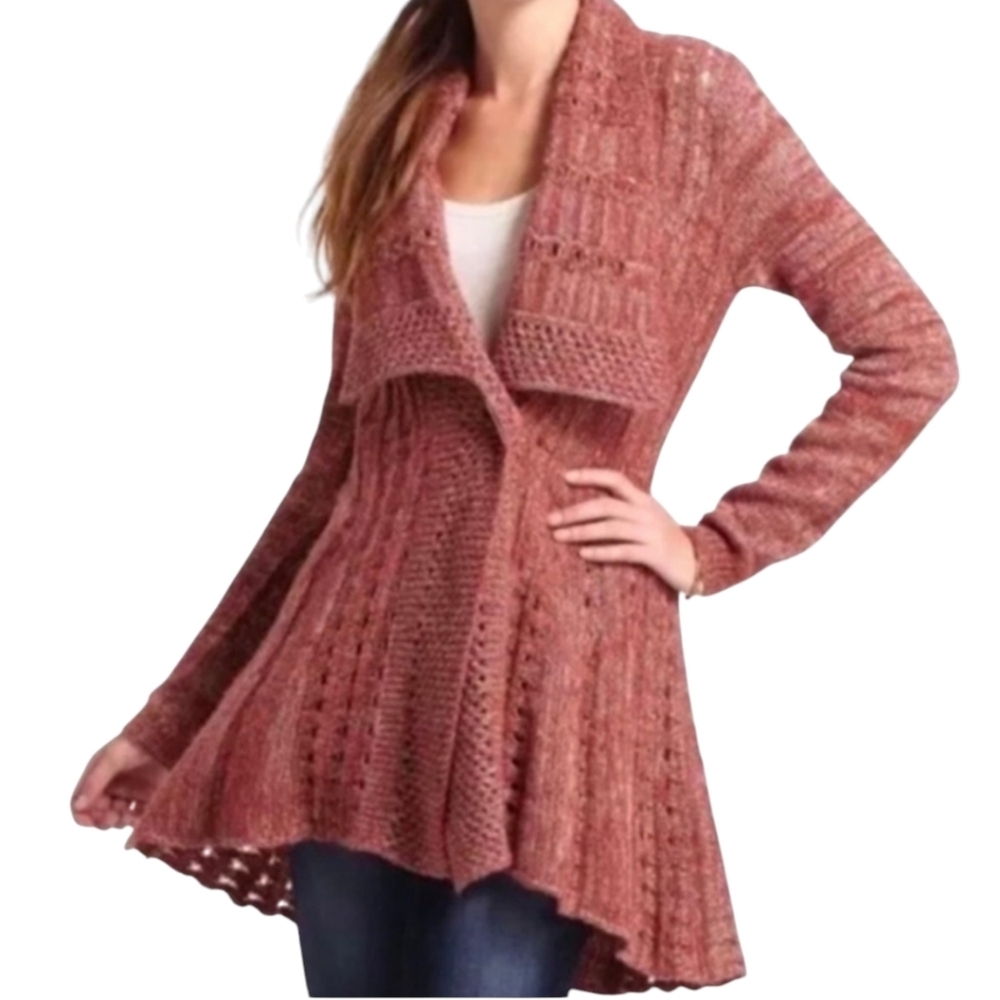 Anthropologie Rosie Neira All Days Wool Crochet Cardigan M Sweater Romantic Deli